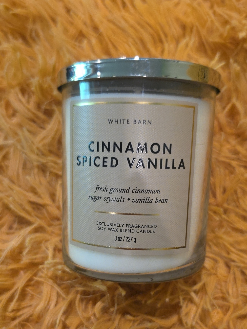 NEW Bath And BODY Works White Barn Cinnamon Spiced Vanilla Candle - White